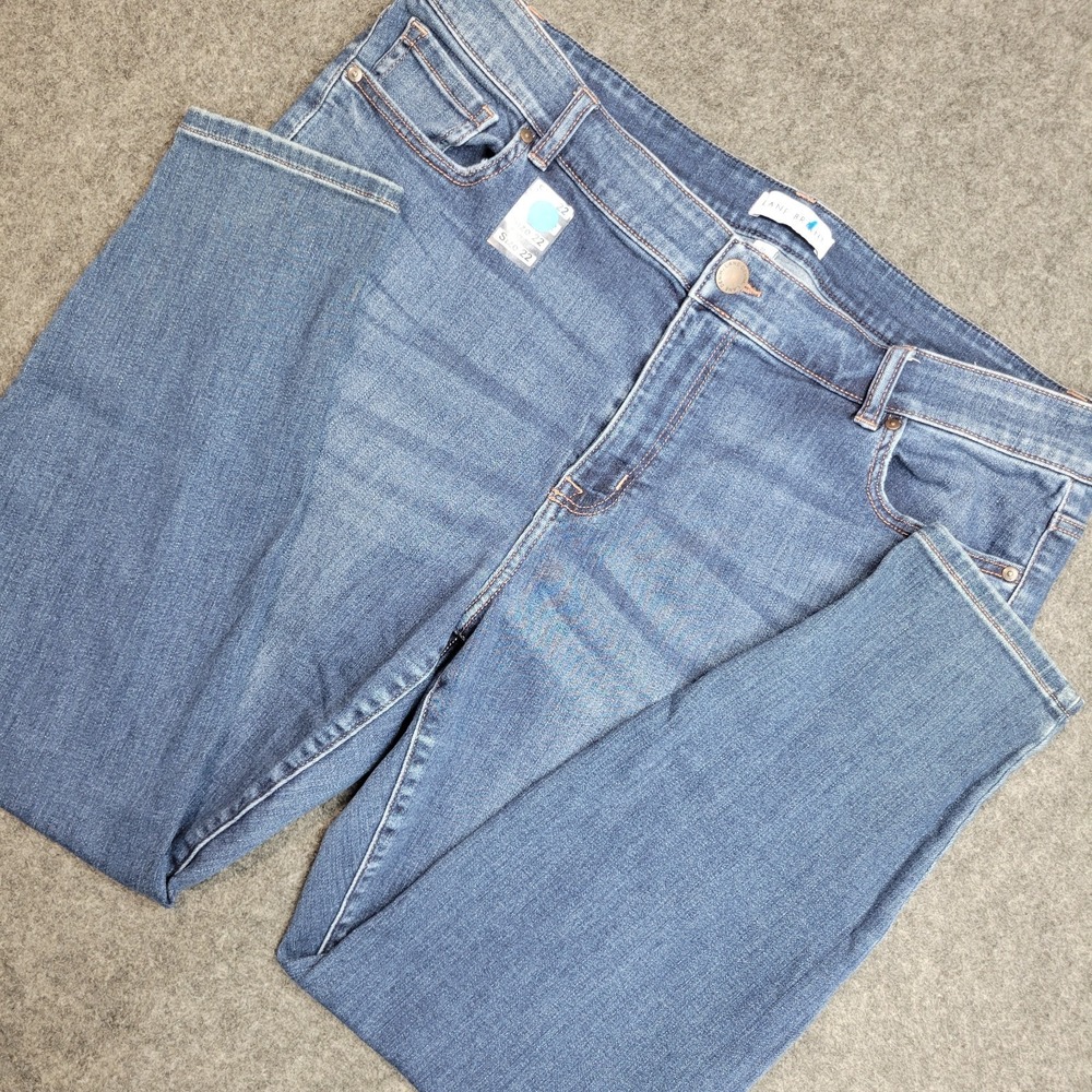 Lane Bryant Jeans Womens 22 Blue Stretch Whiskered Skinny Leg Grunge Streetwear
